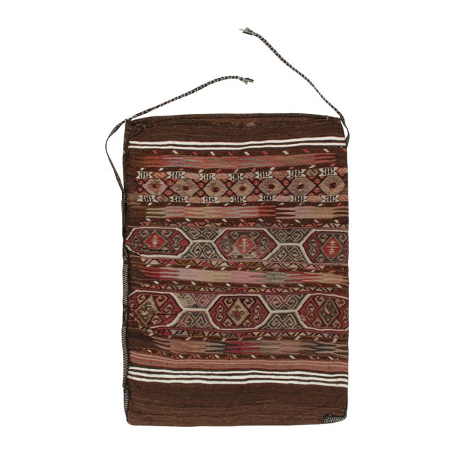 Beige Late 18th Century Antique Persian Tribal Bag and Textile With Geometric Patterns, From Rug & Kilim For Sale - Image 8 of 8