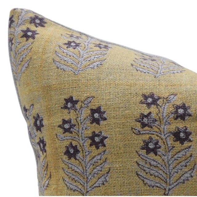 Fabdivine Decorative Block Print Cushion Cover 26x26 Thick Linen- Indradhanush For Sale - Image 4 of 5