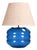 Hand-Blown Glass Table Lamp with Linen Shade in Azure by Svitanok For Sale