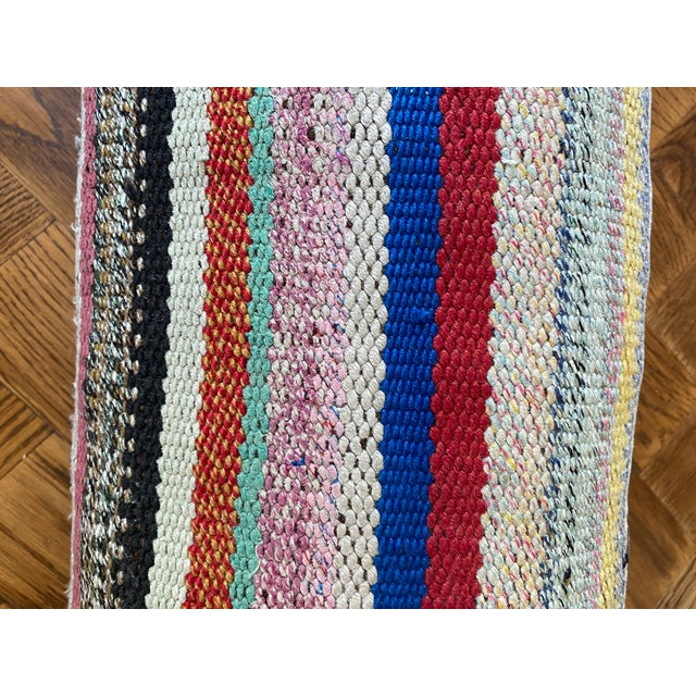 Striped Rug Pillow For Sale - Image 4 of 6