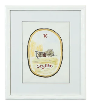 "The Lenormand Scythe" Original Tarot Card Watercolor by Janie Kruse Garnett 2020