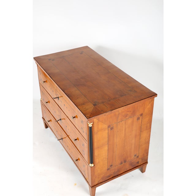 Early Biedermeier Inlaid Cherrywood Chest of Drawers, 1815 For Sale - Image 4 of 18