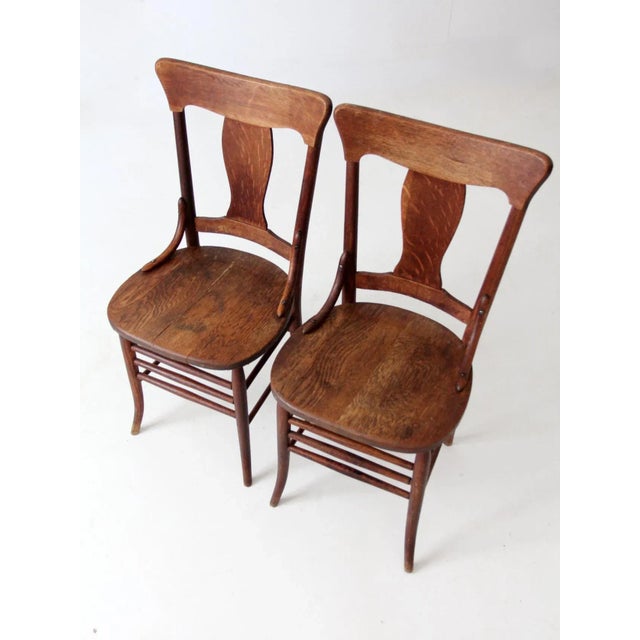 Farmhouse Antique Dining Chairs Pair For Sale - Image 3 of 10
