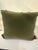 A charming pillow crafted from an antique French Aubusson tapestry, finished with a soft sage-green velvet back and full...
