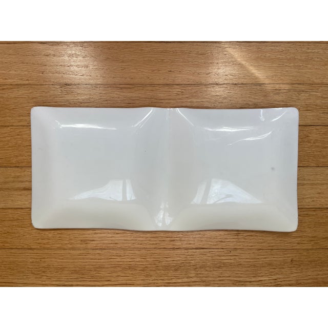 1950s Signed Lee Hager Chinoiserie Milk Glass Dish For Sale - Image 11 of 11