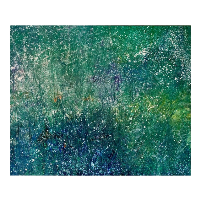 Contemporary Abstract Oil on Canvas "The Hidden Field" by Reiner Heidorn For Sale