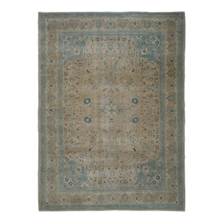 1970s Vintage Persian Handmade Wool Cotton Orange Area Rug For Sale