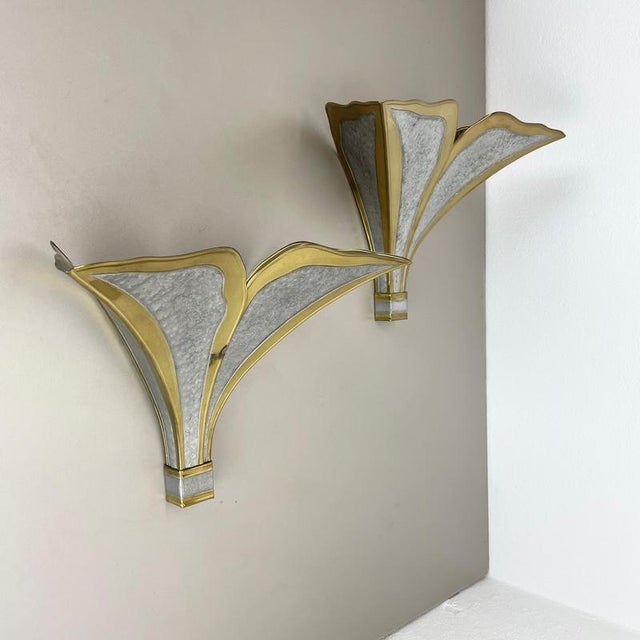 Bi-Color Wall Lights attributed to Henri Fernandez for Honoré, France, 1970s, Set of 2 For Sale - Image 14 of 18