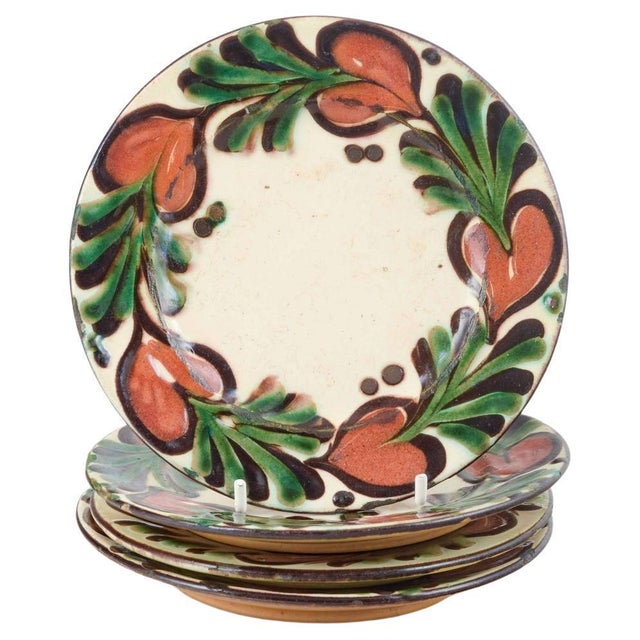 1930s Small Ceramic Plates with Leaf Garlands from Kähler, Denmark, 1930s-1940s, Set of 4 For Sale - Image 5 of 5