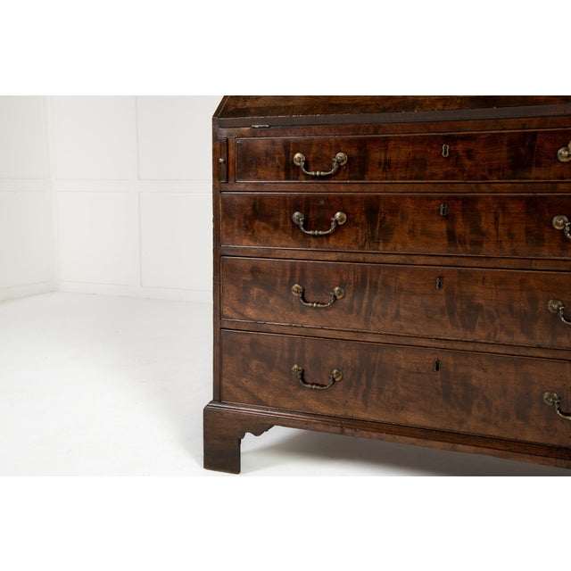 Antique English Mahogany Secretaire, 1700s For Sale - Image 12 of 15