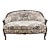French Louis XV Style Carved Walnut Settee Newly Upholstered in Tropical Botanical Cotton For Sale