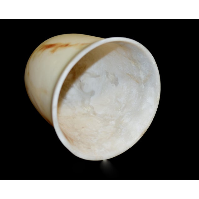 Vintage Alabaster Lamp Shade Marble Stone Italian For Sale - Image 9 of 10