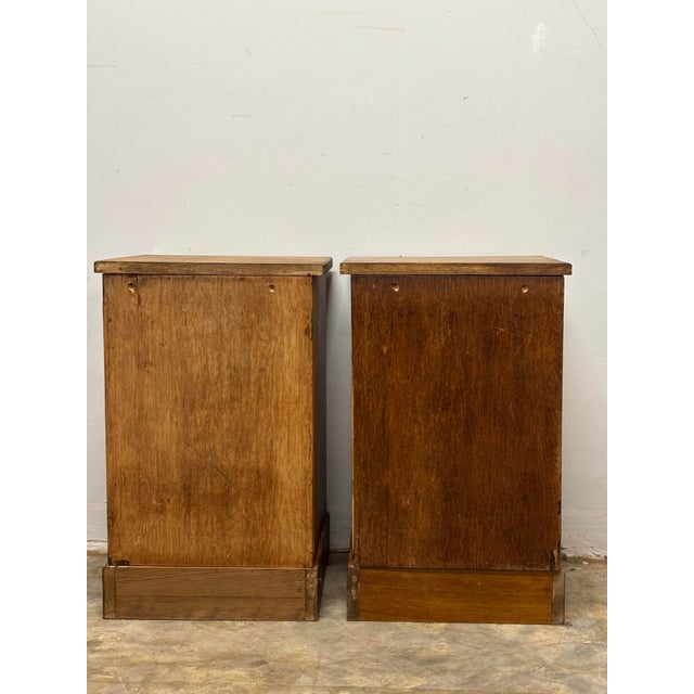 Brown 19th Century English Oak Nightstands - A Pair For Sale - Image 8 of 11