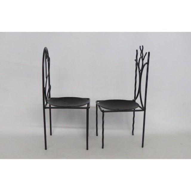 Metal Candle Holders Pair of 2 Decorative Chair Wire Design Black Finish 5037b For Sale - Image 9 of 14