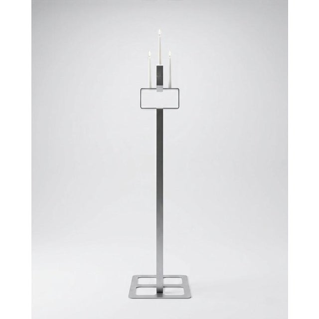 Viewpoint Floor Candleholder in Stainless Steel by Metalmorphosis Studio For Sale - Image 4 of 8