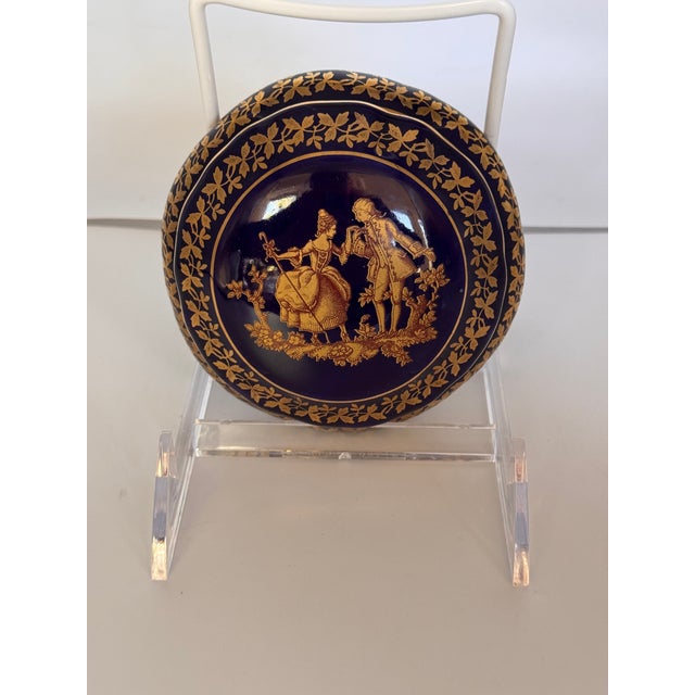 Late 20th Century Limoge France Gold Gilt & Violet Trinket Box For Sale - Image 12 of 12
