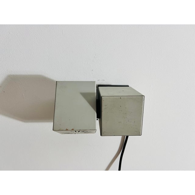 Metal Cubic Wall Lamps attributed to Kaiser Idell / Kaiser Leuchten, Germany, 1970s, Set of 2 For Sale - Image 6 of 13