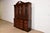 English Late 20th Century Stickley Chippendale Carved Flame Mahogany Lighted Breakfront Bookcase Cabinet For Sale - Image 3 of 12