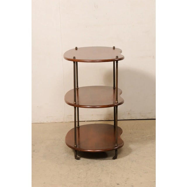 Brown French 3-Tier Kidney-Shaped Table, Mid 20th For Sale - Image 8 of 12