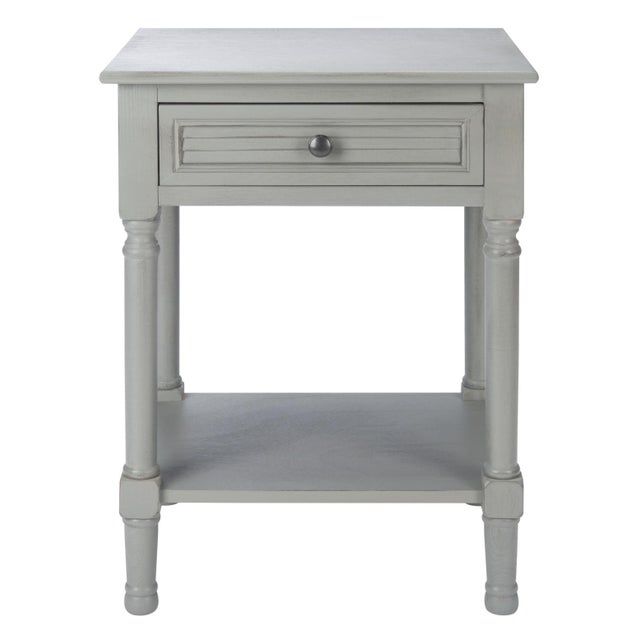 Tate 1 Drawer Accent Table in Distressed / Grey For Sale - Image 11 of 11