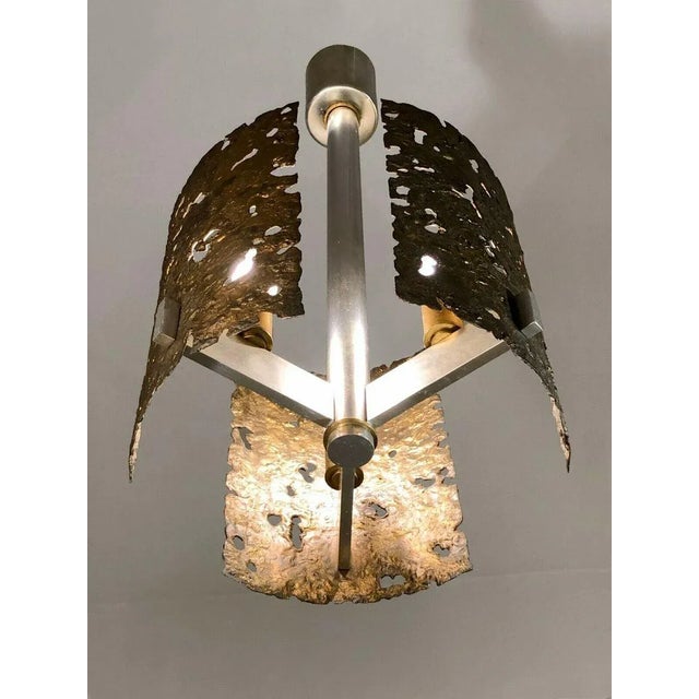 Bronze Sculptural Ceiling Lamp, France, 1970s For Sale - Image 4 of 11