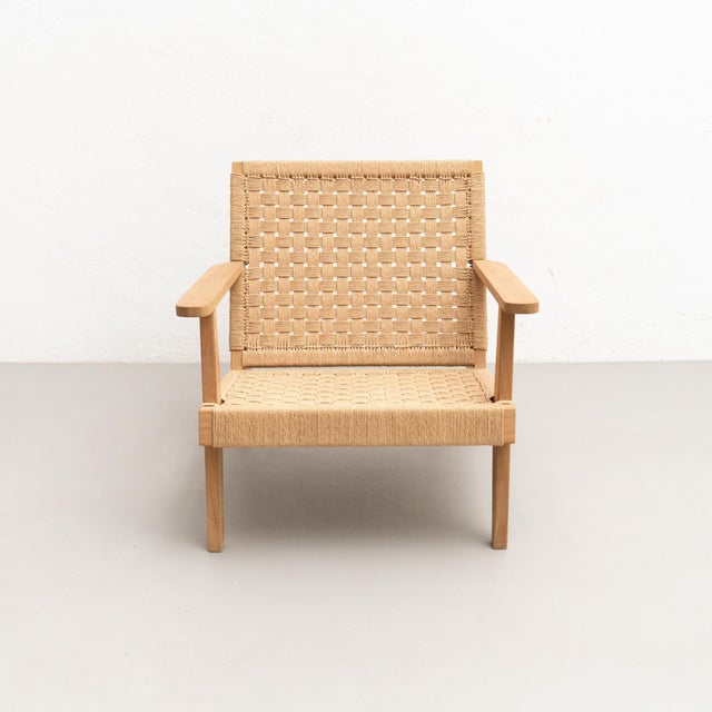 Wood and Rope Easy Armchair After Clara Porset For Sale - Image 10 of 18