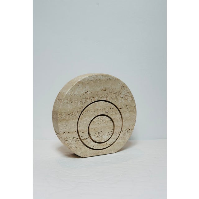 1970s 1970s F.lli Fratelli Mannelli Italian Rapolano Travertine Round Vase For Sale - Image 5 of 9