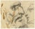 William Lock the Younger, Portrait Studies of Man in Profile, 1780, Charcoal Drawing For Sale - Image 4 of 6