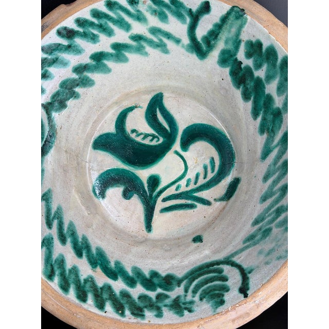 Large Granada Green Majolica Bowl For Sale - Image 3 of 17