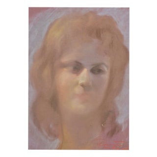 Albert Goltjakov, Portrait of a Woman, 1962, Pastel on Paper For Sale