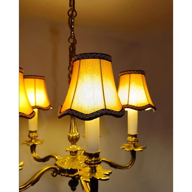 Baroque Vintage Chandelier in Bronze, 1950s For Sale - Image 3 of 18