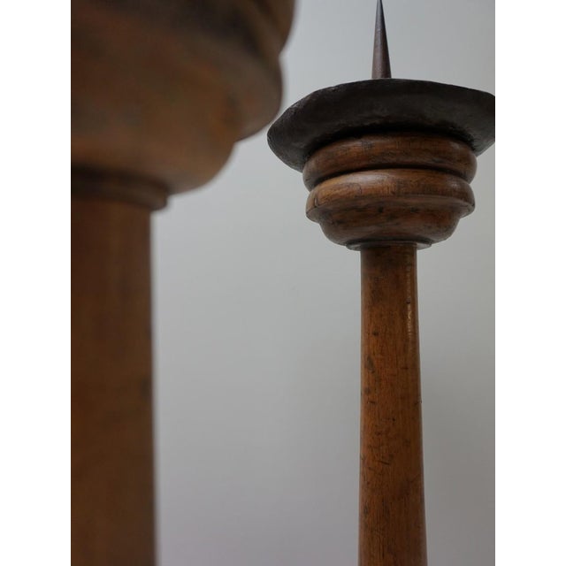 Large Antique French Wooden Candlesticks, 19th Century, Set of 4 For Sale - Image 12 of 18