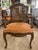 Textile Pair of Velvet Upholstered French Cane Back Armchairs For Sale - Image 7 of 10