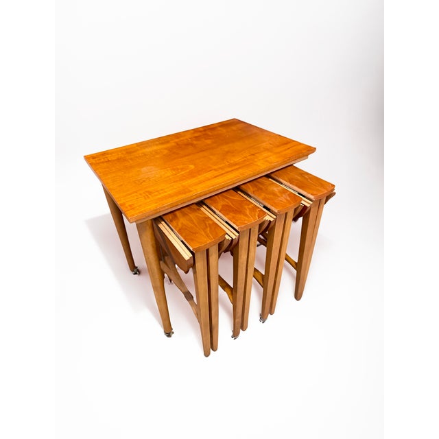 Vintage Nesting Tables in Teak by Poul Hundevad for Novy Domov, 1960s, Set of 5 For Sale - Image 12 of 12