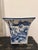 Beautiful Asian white & blue container - perfect for a trash bin or planter.