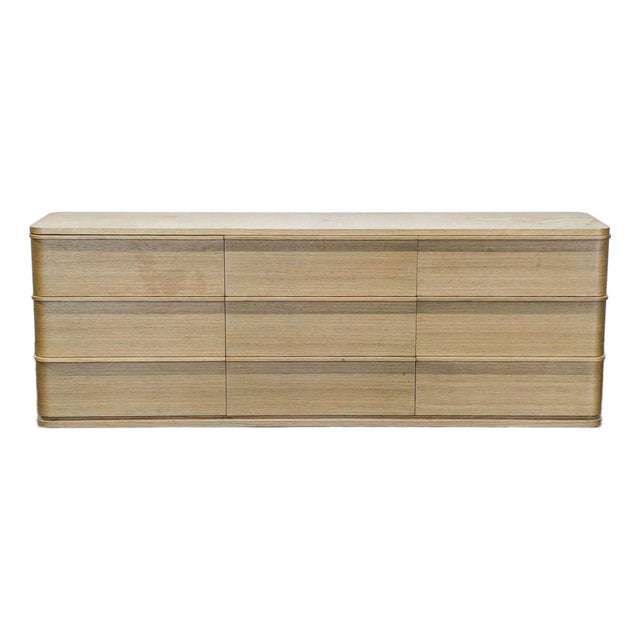 Restoration Hardware Ligné Modern 9-Drawer Dresser in Light Wood Finish For Sale