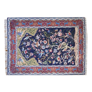 Middle Eastern Isfahan Silk Warp Rug For Sale