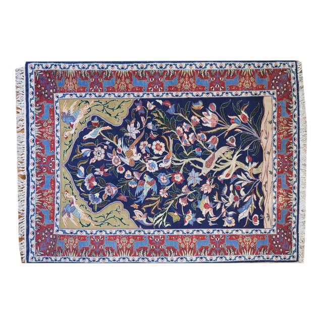 Middle Eastern Isfahan Silk Warp Rug For Sale