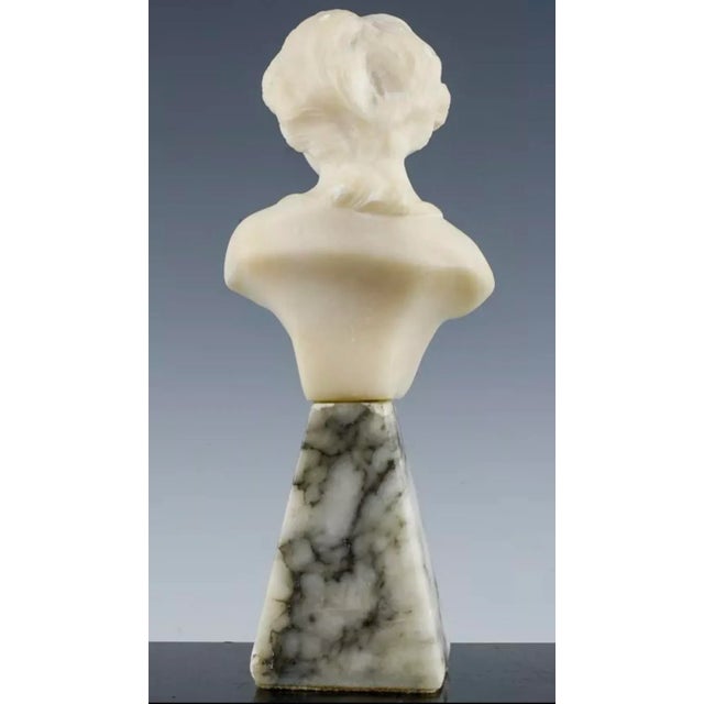 Realism Antique Italian Alabaster Bust of a Boy For Sale - Image 3 of 8