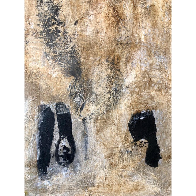 1980s Unknown, French Pop Art Modernist Textured Painting Abstract With Stencilled Letters, c.1980 For Sale - Image 5 of 9