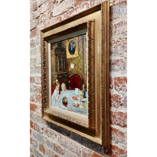 Jules Rene Herve -Children at the Breakfast Table - Oil Painting For Sale - Image 9 of 12