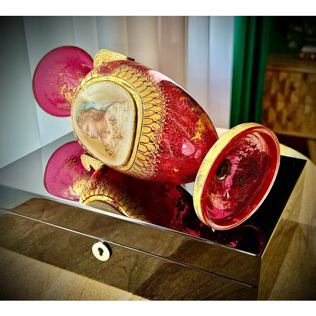 Bohemian Ruby Cranberry Glass Urn Vase from Moser, 1880 For Sale - Image 6 of 18