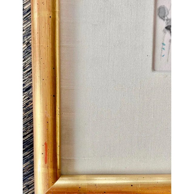 Japanese Paintings of Cranes, Ink and Tempera in Gilt Wood Frames, a Pair For Sale - Image 12 of 13