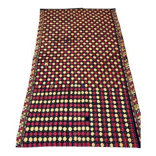 Antique Nilak Phulkari Silk Embroidered Textile, Punjab For Sale