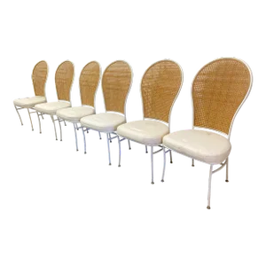 Milo Baughman for Thayer Coggin Cane Dining Chairs - Set of 6