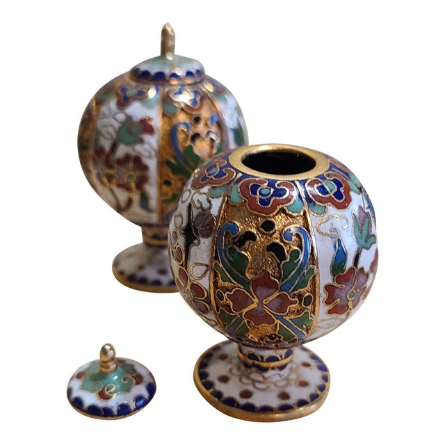 Chinese Cloisonné Miniature Ginger Jars For Sale