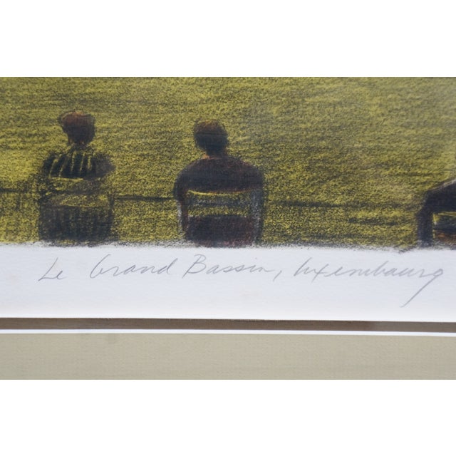 1980s Harold Altman Signed Lithograph Le Grand Bassin Luxembourg Fountain Park Paris For Sale - Image 6 of 11