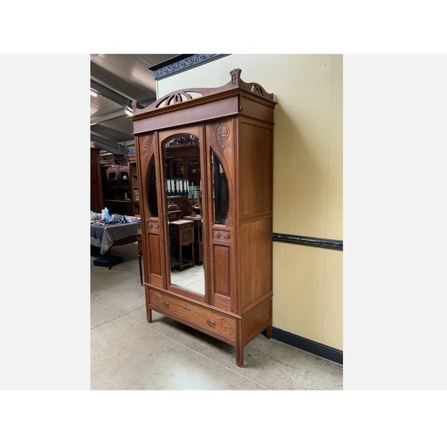 Antique Art Nouveau Wardrobe, 1910 For Sale - Image 6 of 11