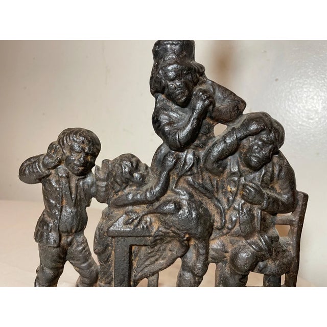 Large Rare Antique Dagreen 19th Century Cast Iron Goose Is Dead Figural Doorstop For Sale - Image 10 of 12