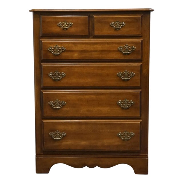 Late 20th Century Ethan Allen Country Manor Collection Country French 34" Chest of Drawers Baguette Finish For Sale
